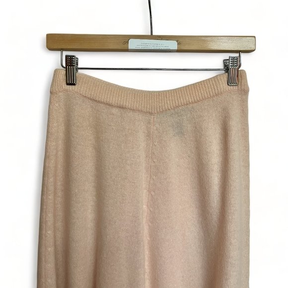 Vintage Lambswool Angora Long A-Line Sweater Skirt, Pale peach cream, womens sm - Picture 4 of 7